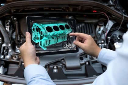 Engine diagram in augmented reality